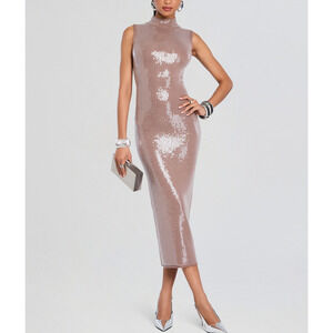 Retrofete 'Dove' Brown Wool Sequin Knit Dress Size XS